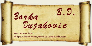 Borka Dujaković vizit kartica